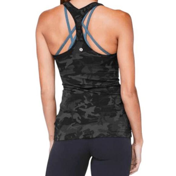 NWOT LULULEMON ATHLETICA Cool Racerback II 'Nulu" Incognito Camo Multi Grey Size - Picture 1 of 4